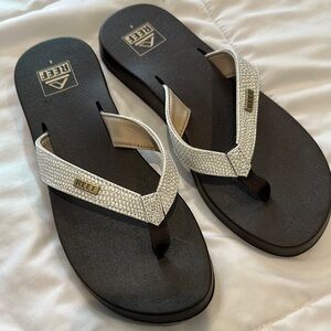 Reef Black and White Flip Flops